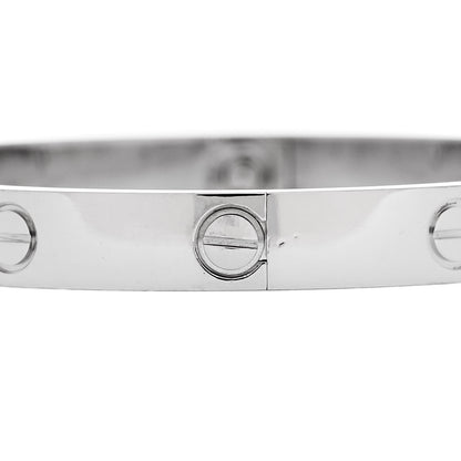 Cartier 18K White Gold 4 Diamond Love Bracelet 17 7 of 7