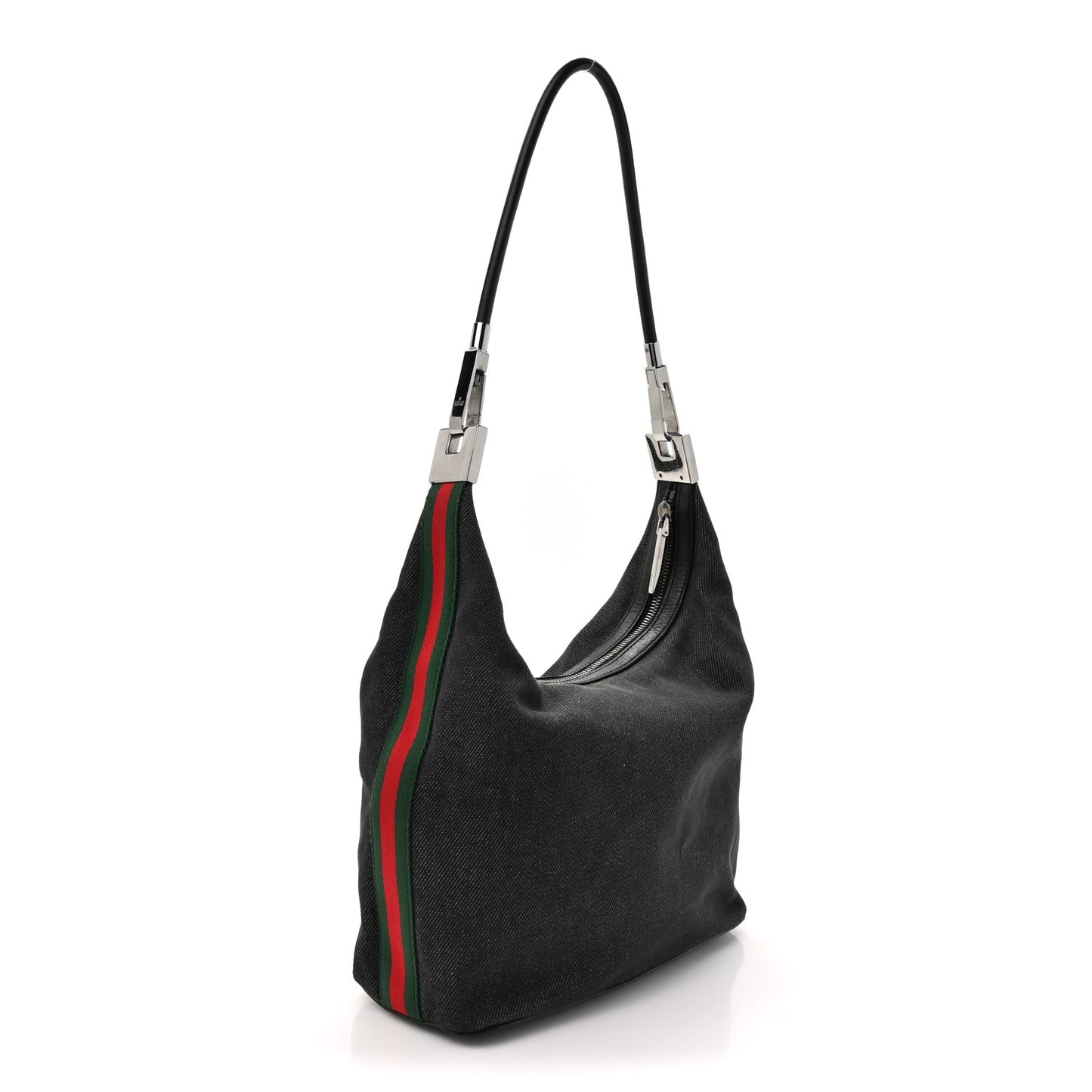 Denim Web Medium Hobo Black