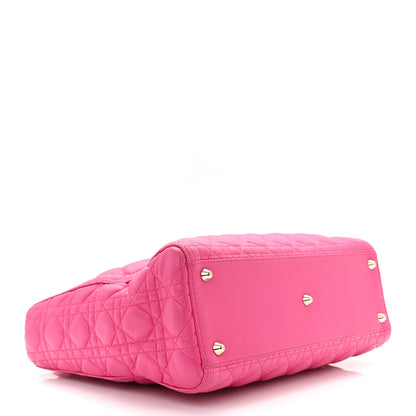 Christian Dior Lambskin Cannage Large Lady Dior Fuchsia 4 of 10