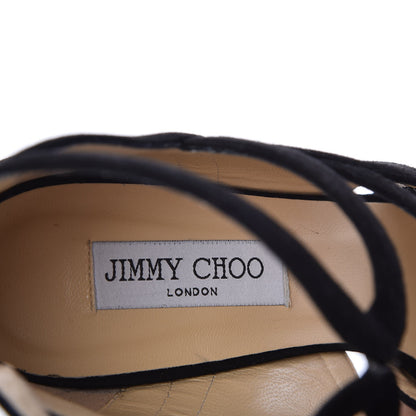 Jimmy Choo Suede Sequin Tempest Sandals 41.5 Silver 9 of 15