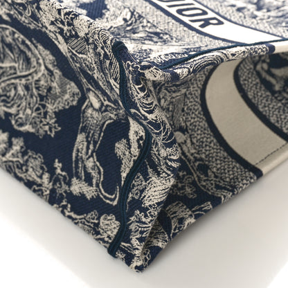 Christian Dior Canvas Embroidered Medium Dioriviera Toile De Jouy Reverse Book Tote Blue 8 of 8