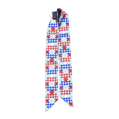 Hermes Silk Colliers de Chiens Remix Twilly Marine Rouge White 6 of 6