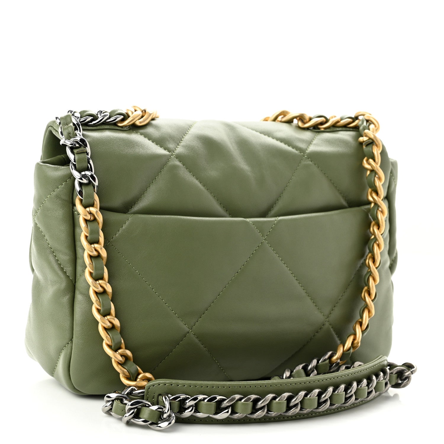 Chanel Lambskin Quilted Medium Chanel 19 Flap Green 2 of 10