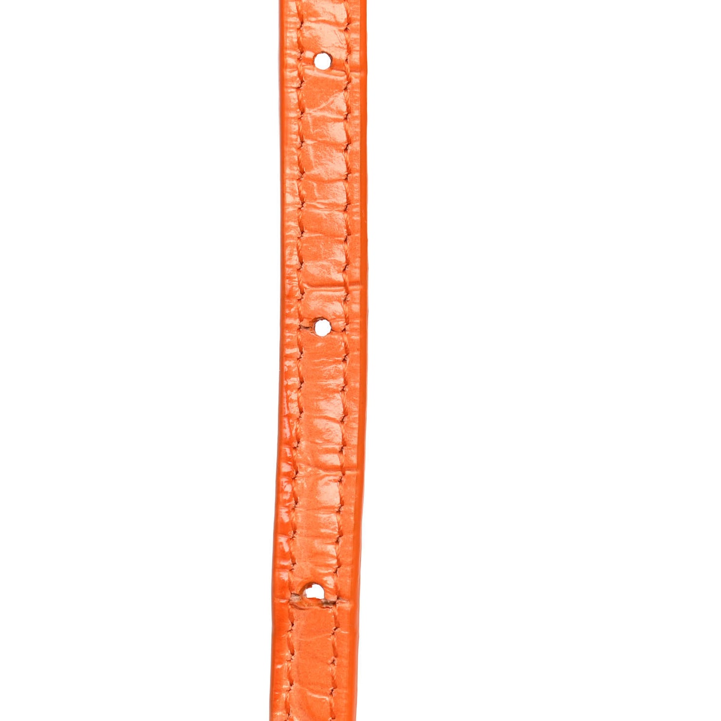 Shiny Calfskin Crocodile Embossed Hourglass Top Handle Bag Mini Orange