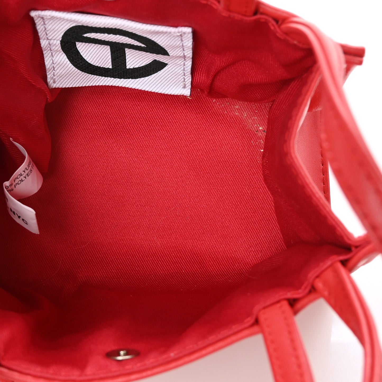 Vegan Leather Small Shopping Bag Red