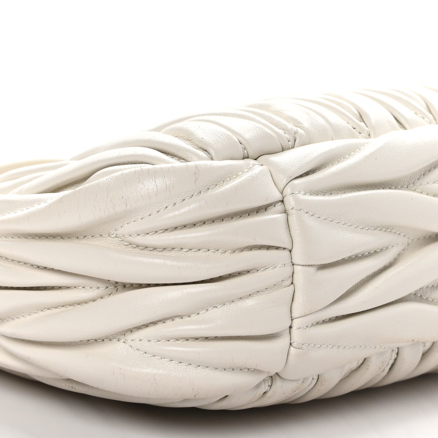 Miu Miu Nappa Matelasse Small Wander Hobo White 8 of 14