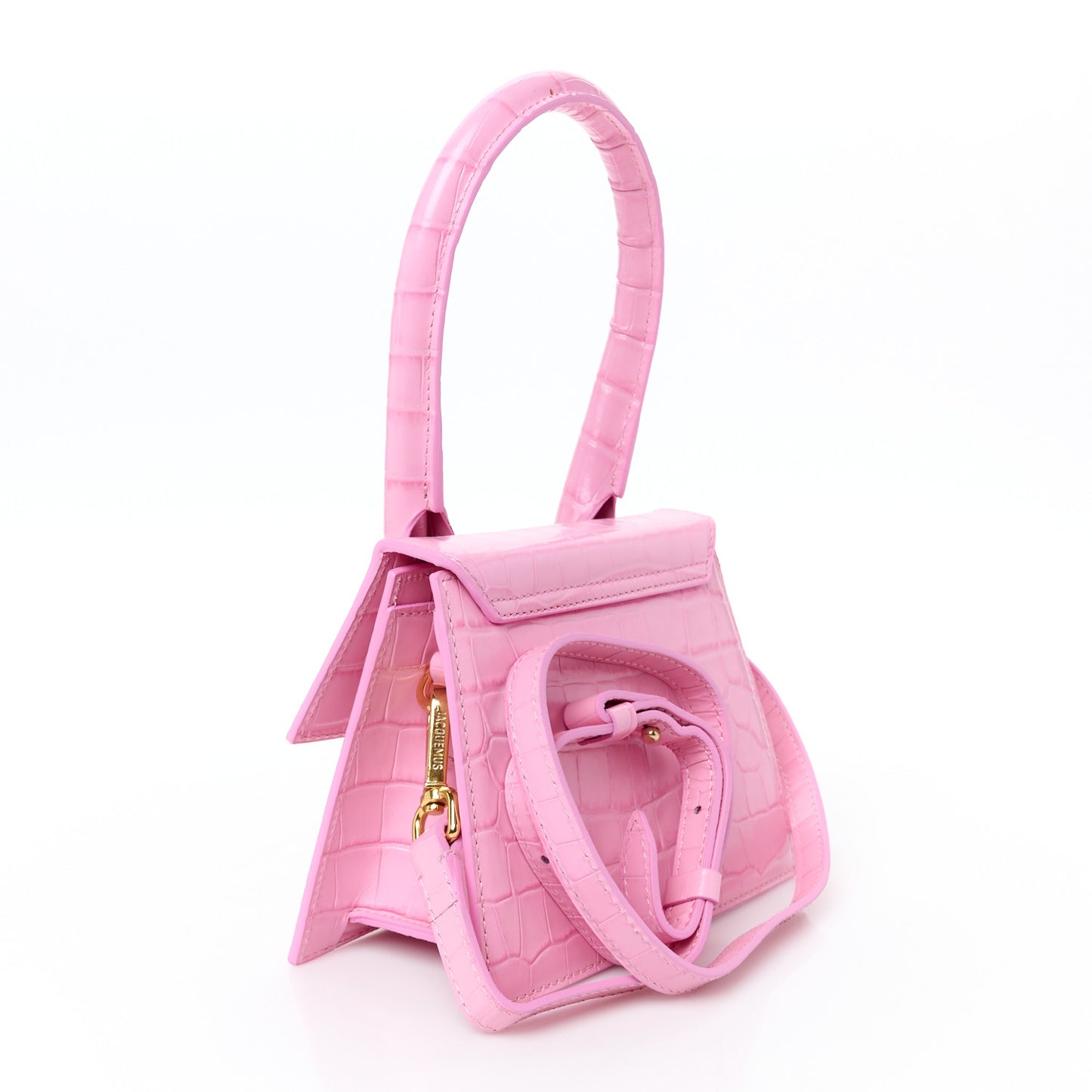 Calfskin Crocodile Embossed Le Chiquito Moyen Pink