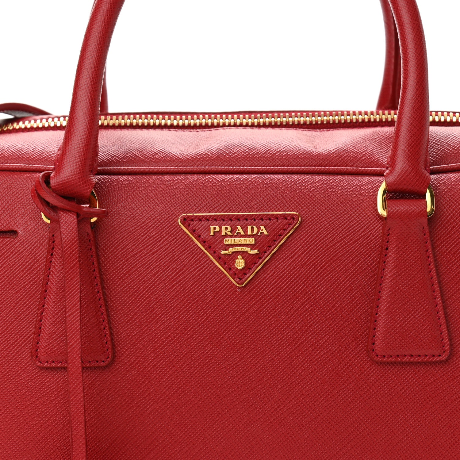 Prada Saffiano Lux Bowler Fuoco 7 of 9