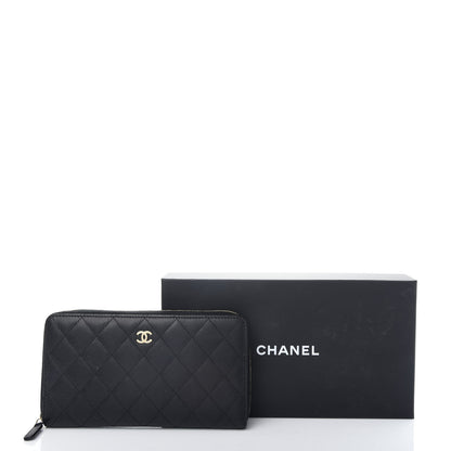 Chanel Caviar Quilted Large Zip Around Organizer Wallet Black 8 of 8