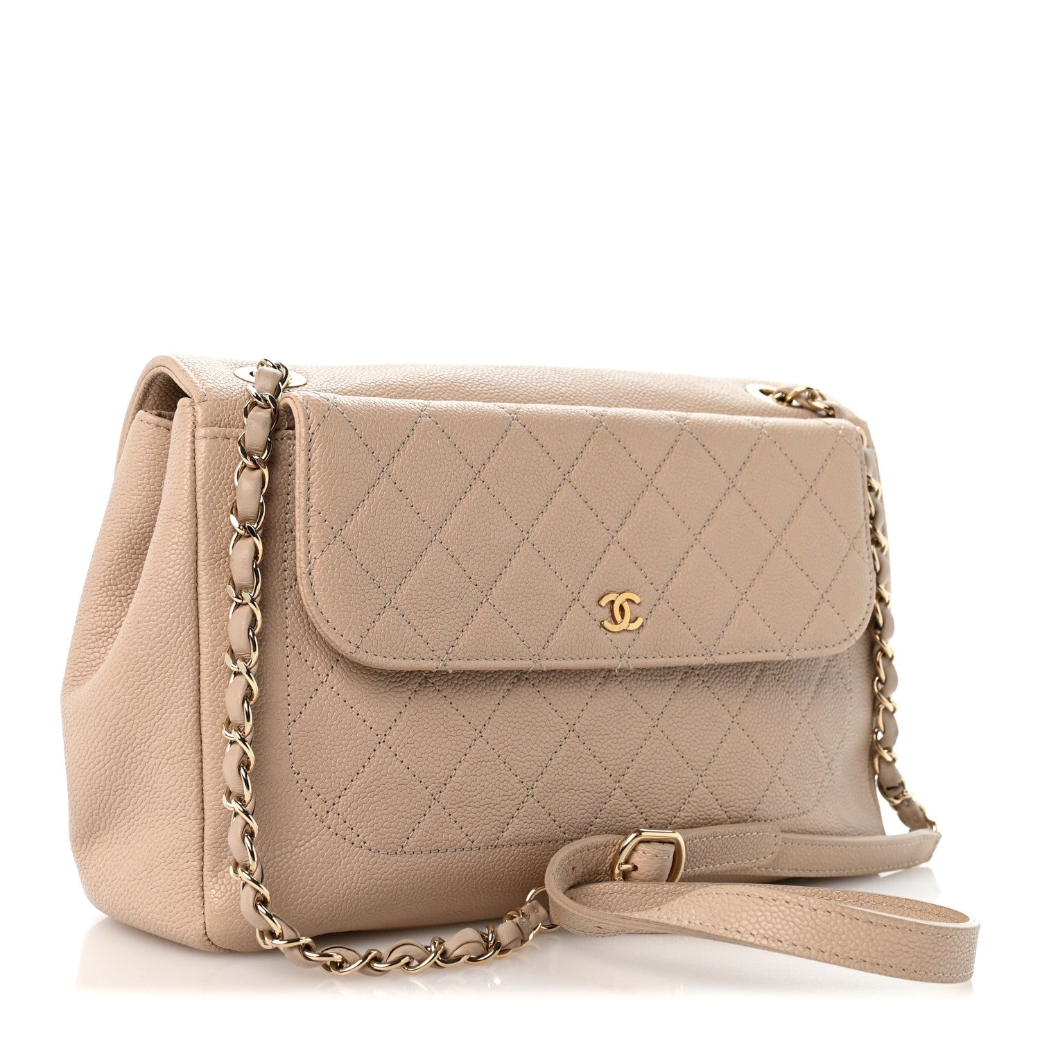 Chanel Caviar Quilted Flap Light Beige 3 of 13