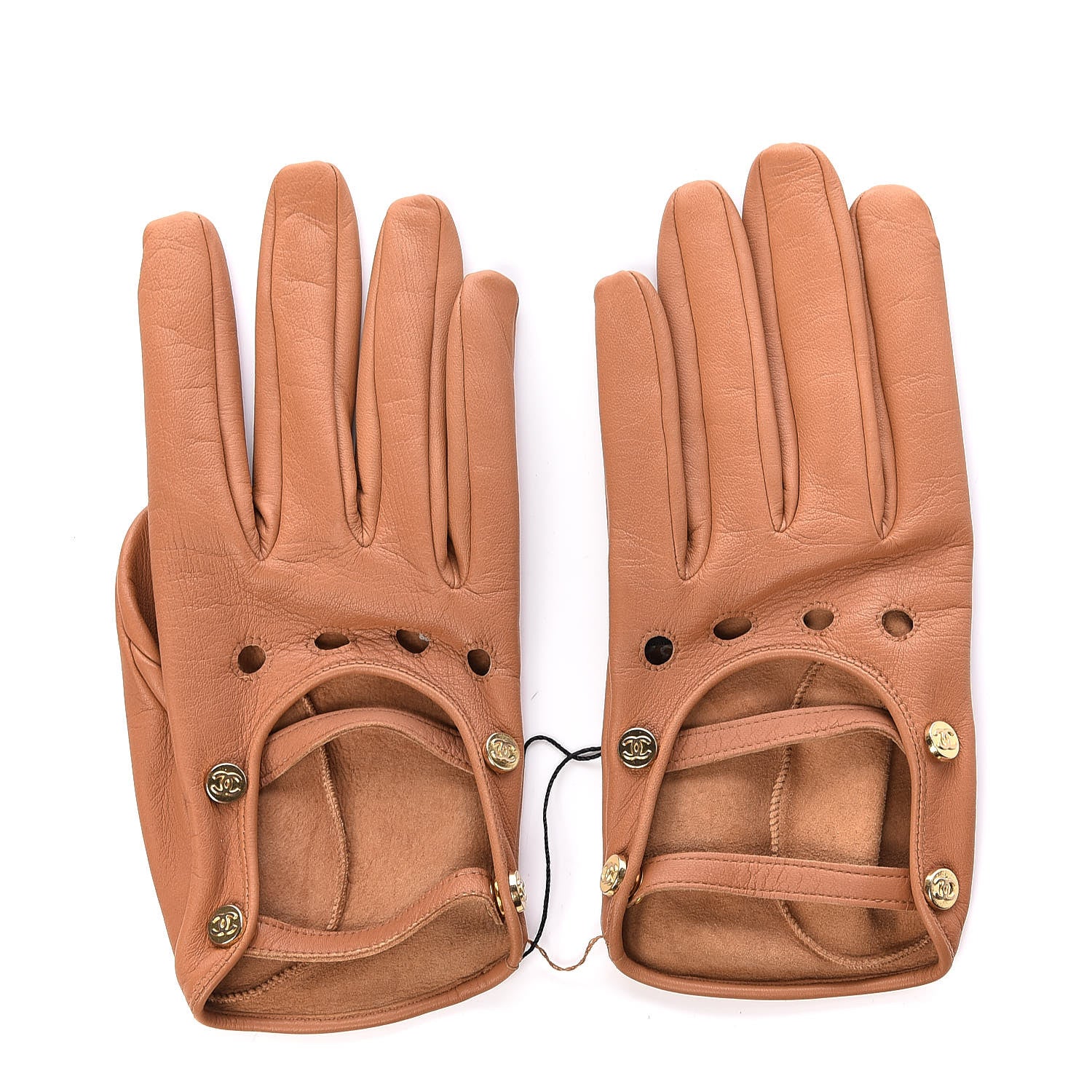 Chanel Lambskin Gloves 7.5 Camel 1 of 6