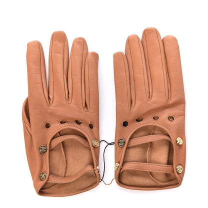 Chanel Lambskin Gloves 7.5 Camel 1 of 6