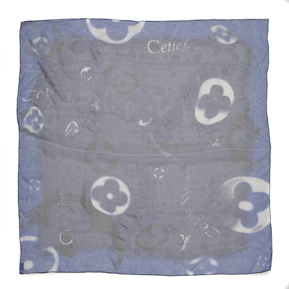 Louis Vuitton Silk Floral Scarf Blue 1 of 5
