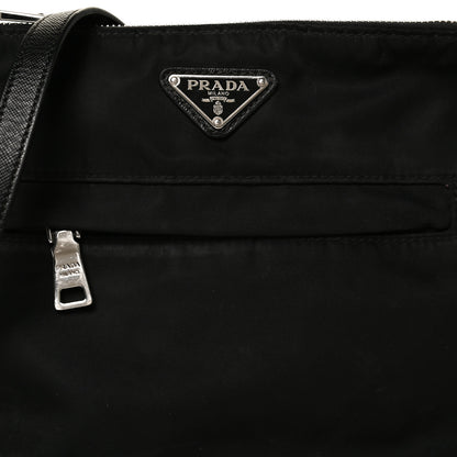 Prada Tessuto Nylon Saffiano Flat Messenger Bag Black 7 of 11