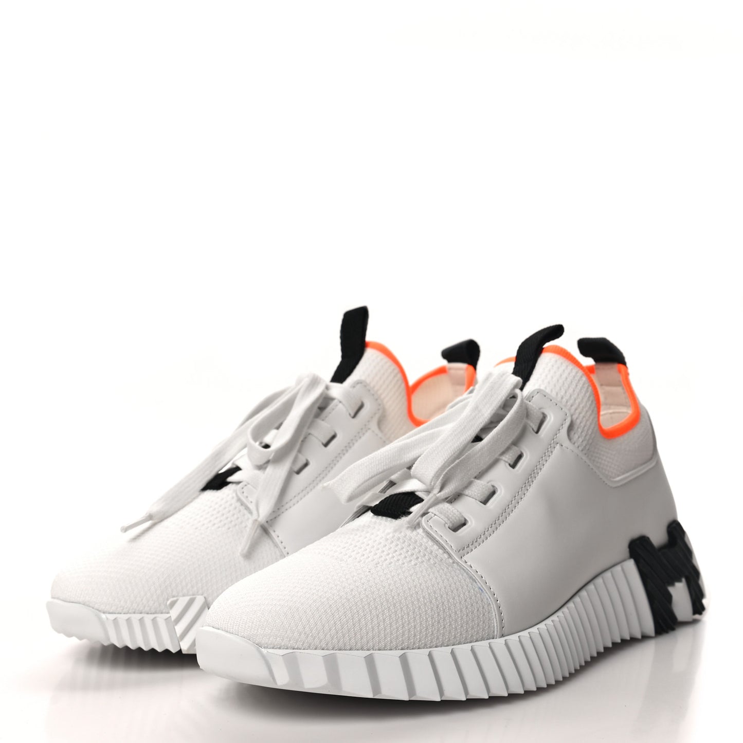 Knit Calfskin Depart Sneakers 37 White