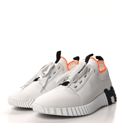 Hermes Knit Calfskin Depart Sneakers 37 White 3 of 8