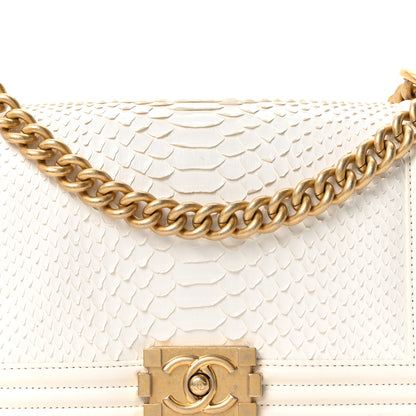 Chanel Snakeskin Medium Boy Flap White 8 of 11