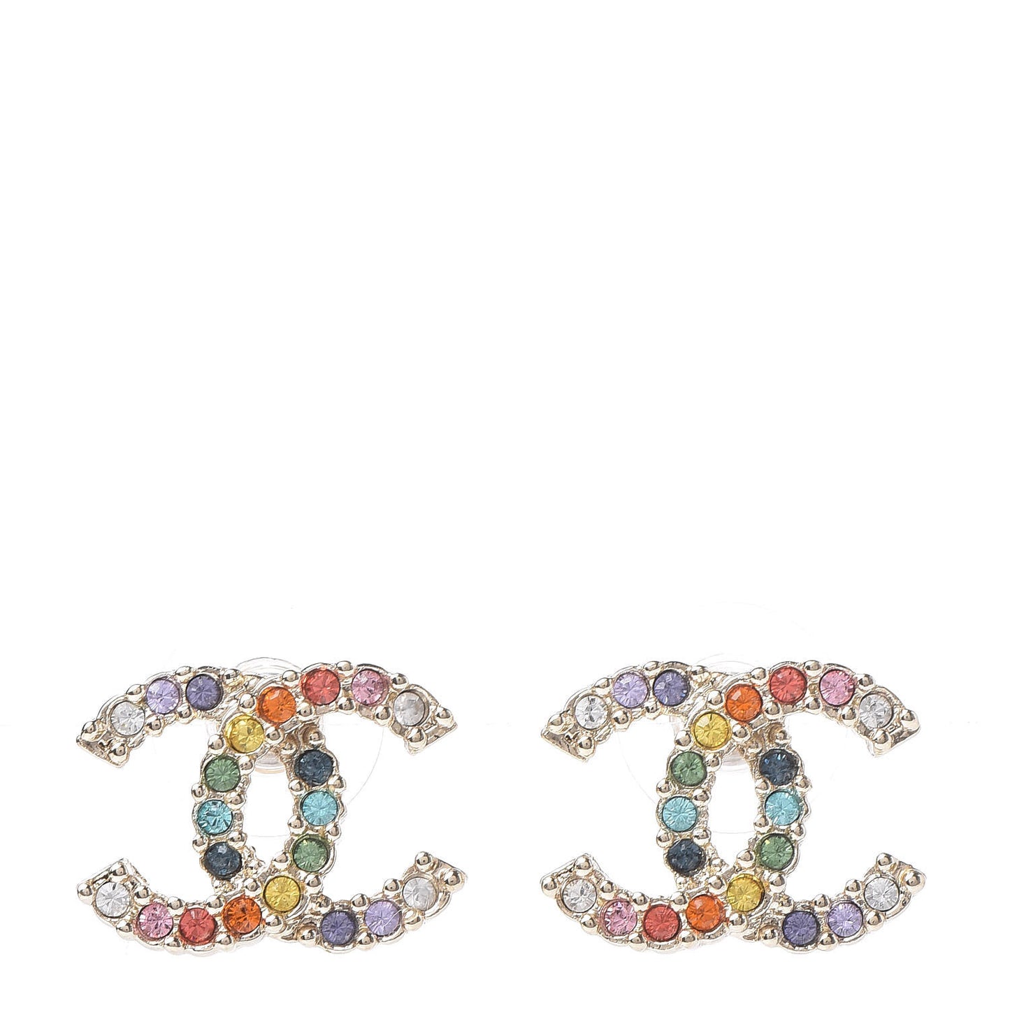 Crystal Over The Rainbow CC Earrings Gold Multicolor