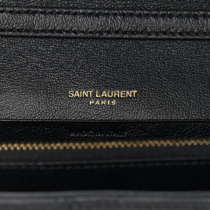Saint Laurent Lambskin Diamond Quilted Becky Chain Wallet Black 6 of 10