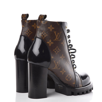 Louis Vuitton Patent Calfskin Monogram Star Trail Ankle Boots 39 Black 4 of 7