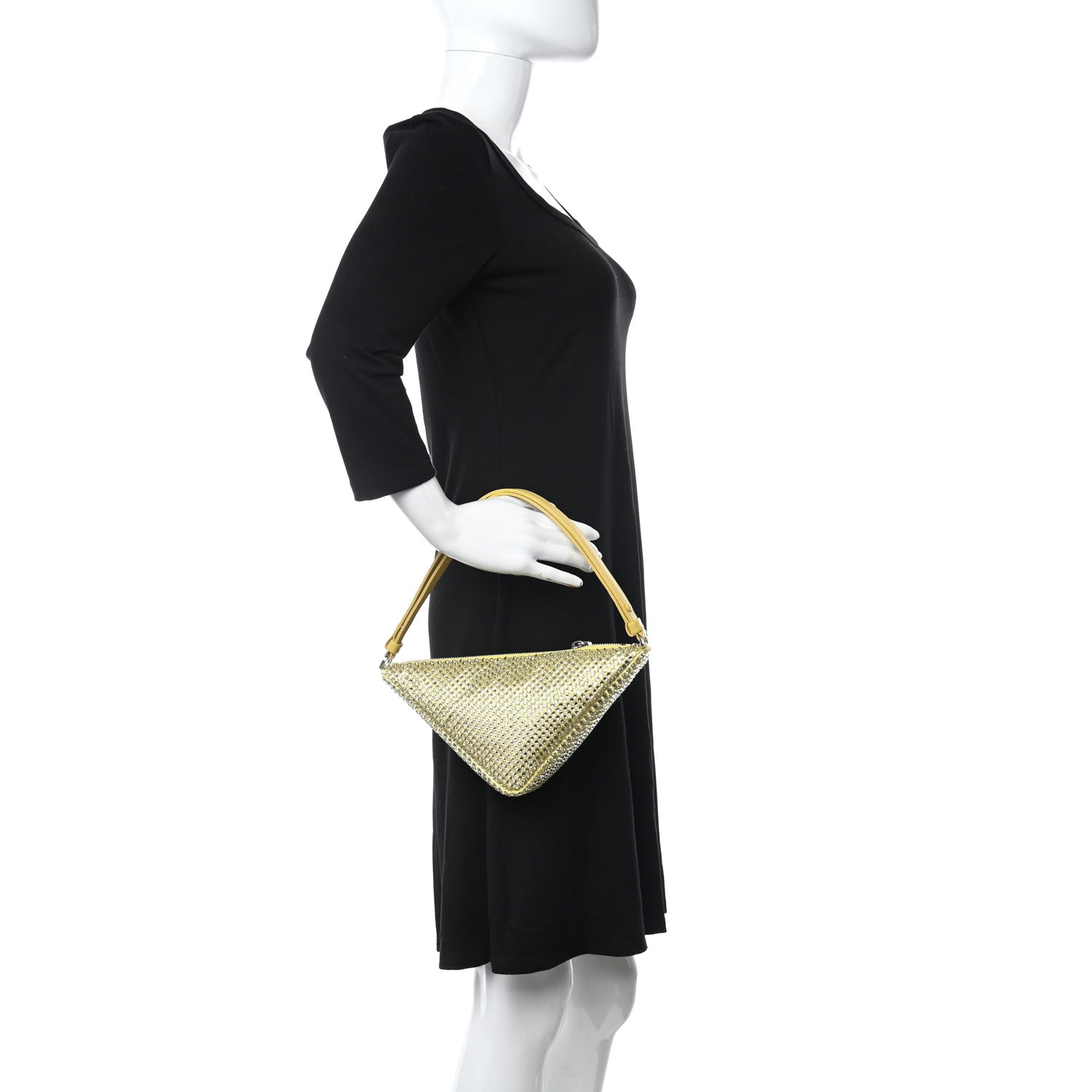 Prada Satin Crystal Triangle Pouch Ananas 2 of 12