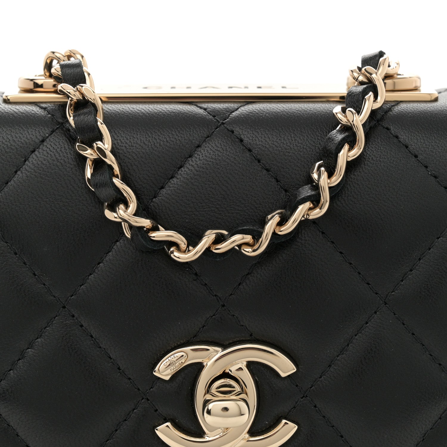 Chanel Lambskin Quilted Mini Trendy CC Chain Wallet Black 8 of 11