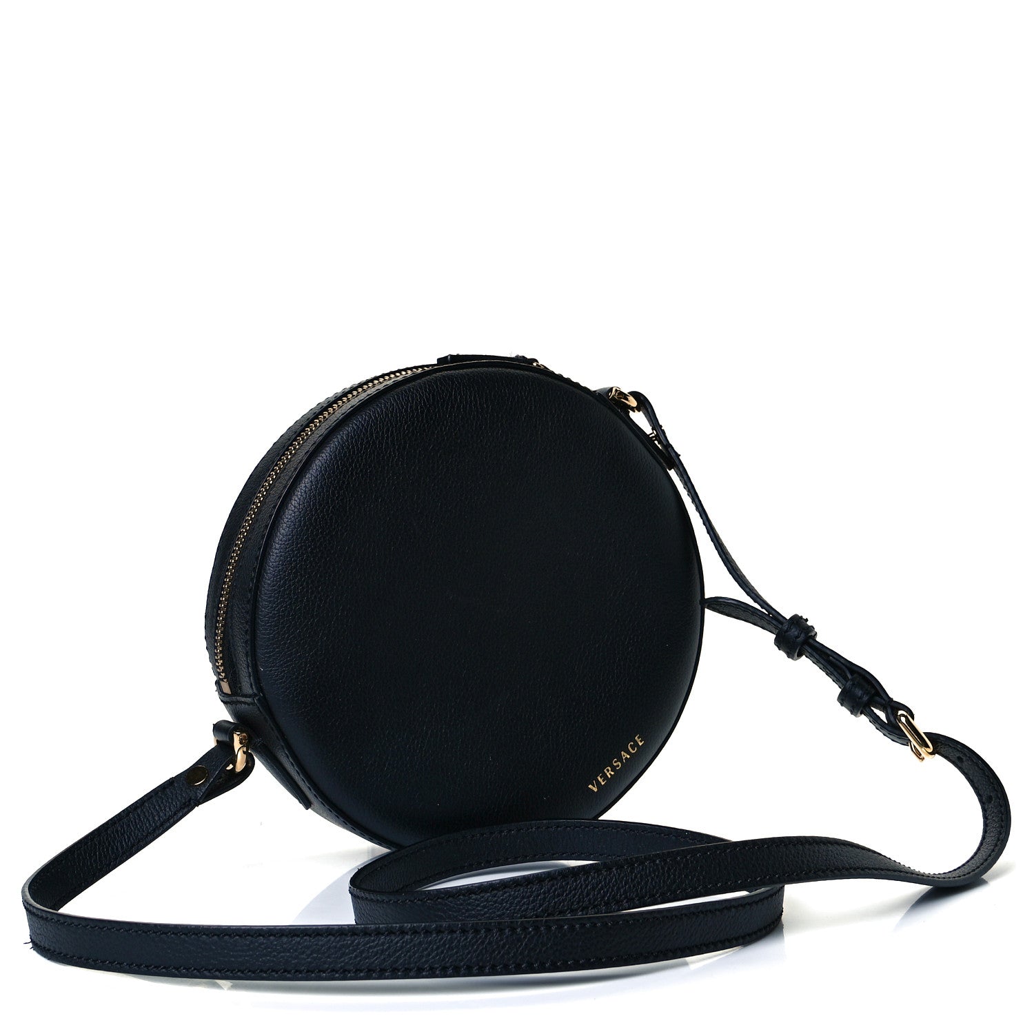 Versace Calfskin La Medusa Round Camera Bag Black 2 of 8