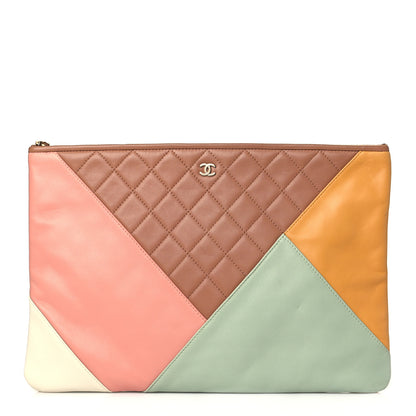 Chanel Lambskin Patchwork Large Cosmetic Case Multicolor 1 of 10