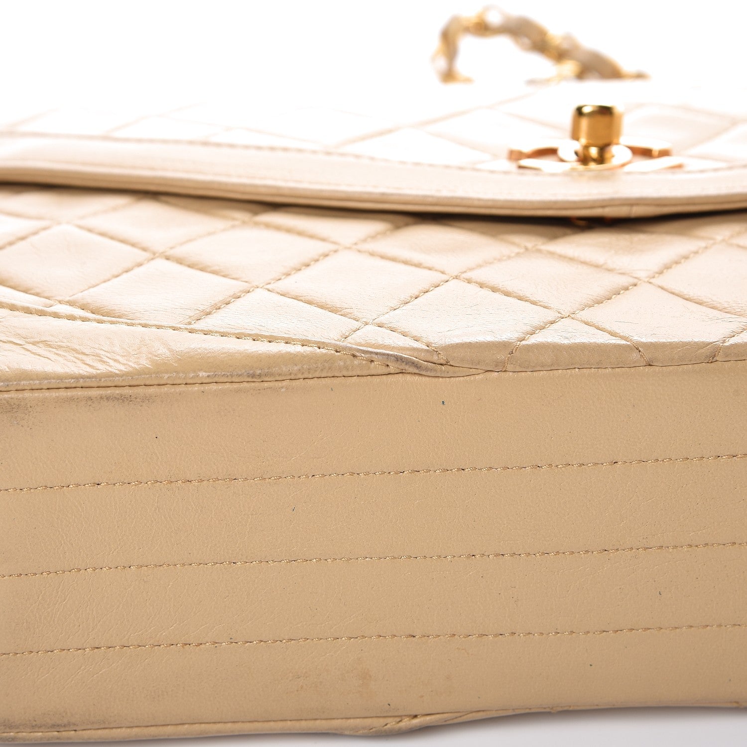 Chanel Lambskin Quilted Medium Single Flap Beige 11 of 14
