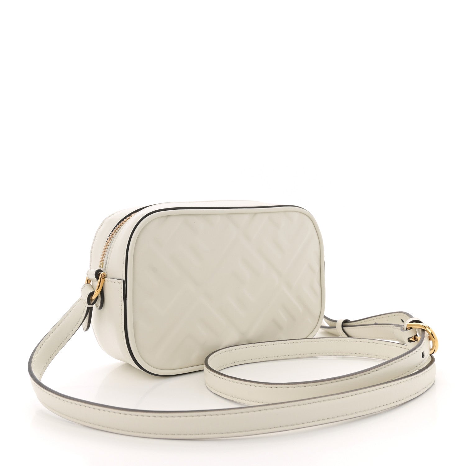 Fendi Vitello Epoque FF Embossed Camera Case White 3 of 11