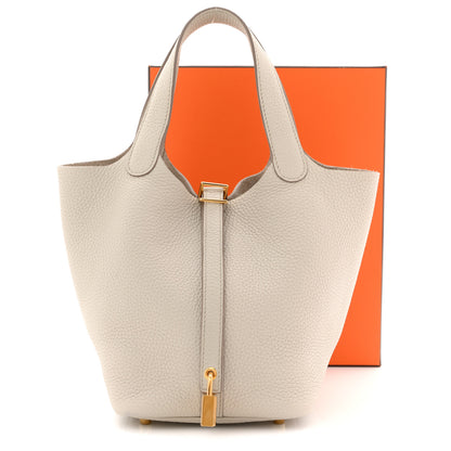 Hermes Taurillon Clemence Picotin Lock 18 PM Gris Perle 11 of 11