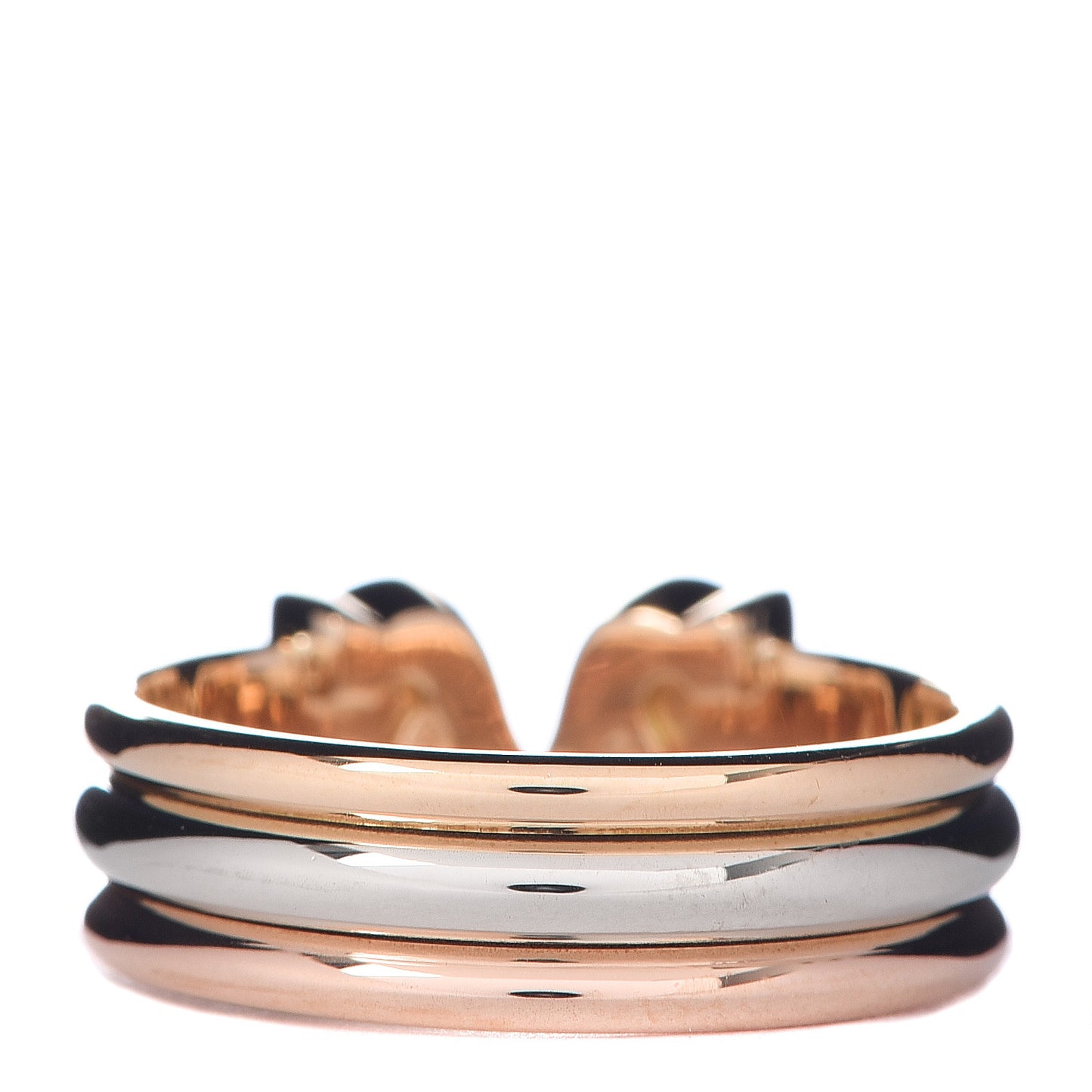 CARTIER 18K Pink Yellow White Gold 8mm C De Cartier Ring 51 5.75