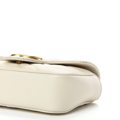Gucci Calfskin Matelasse Super Mini GG Marmont Shoulder Bag White 7 of 10