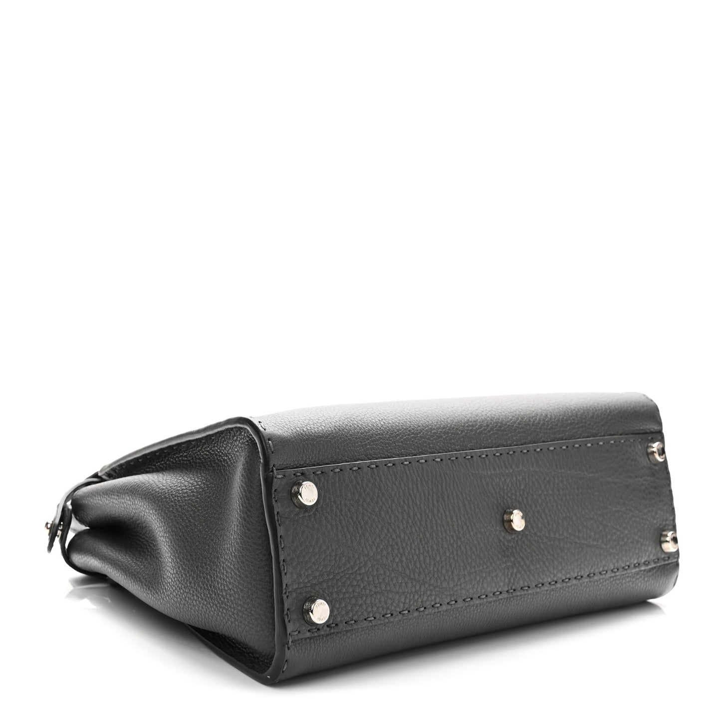 Cuoio Romano Selleria Bi-Color Medium Peekaboo Iconic Satchel Asphalt Milk