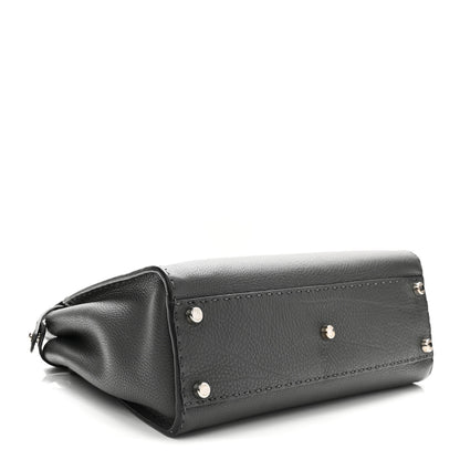 Fendi Cuoio Romano Selleria Bi-Color Medium Peekaboo Iconic Satchel Asphalt Milk 4 of 11