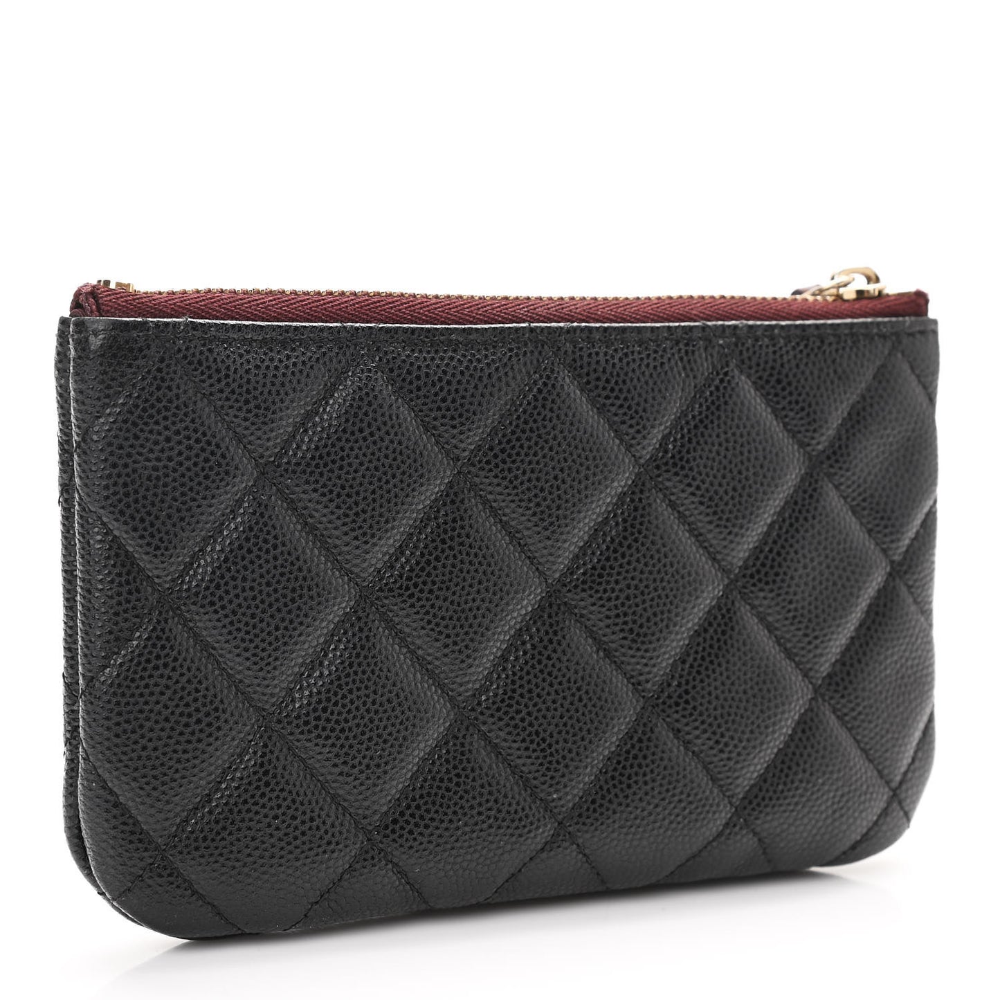 Caviar Quilted Small Cosmetic Case Black