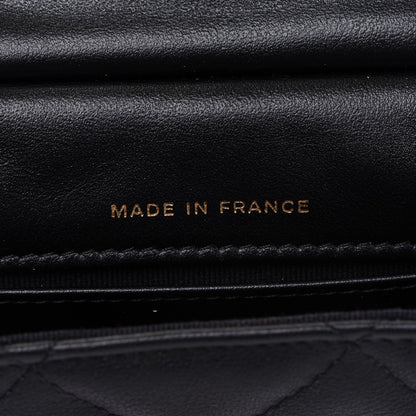 Chanel Calfskin Quilted Lady Handle Flap Card Holder With Chain Black 7 of 13