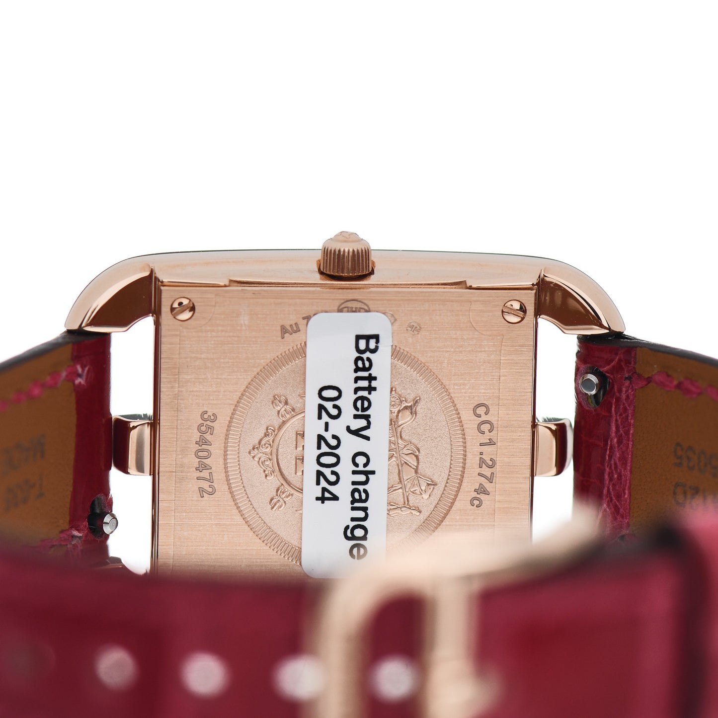 18K Rose Gold Alligator Diamond Bezel Mother of Pearl 23mm Cape Cod Quartz Watch Rouge Casaque