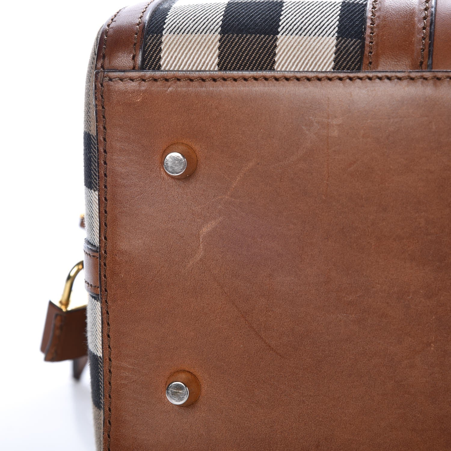 Burberry House Check Medium Alchester Bowling Bag Tan 18 of 20