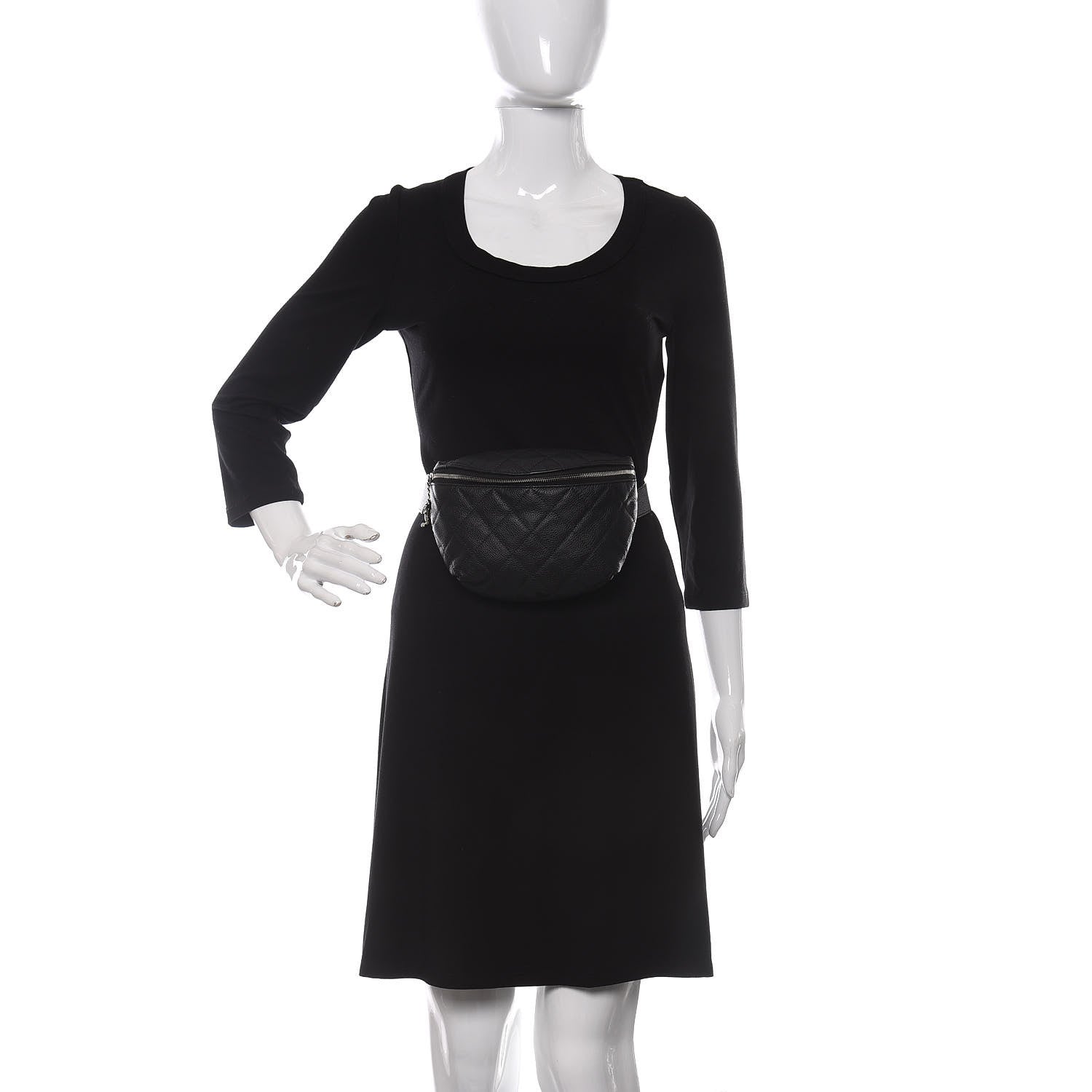 Chanel Grained Calfskin Quilted Waist Belt Bag Black 2 of 10