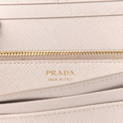 Prada Saffiano Shine Monochrome Continental Wallet Talco 6 of 7