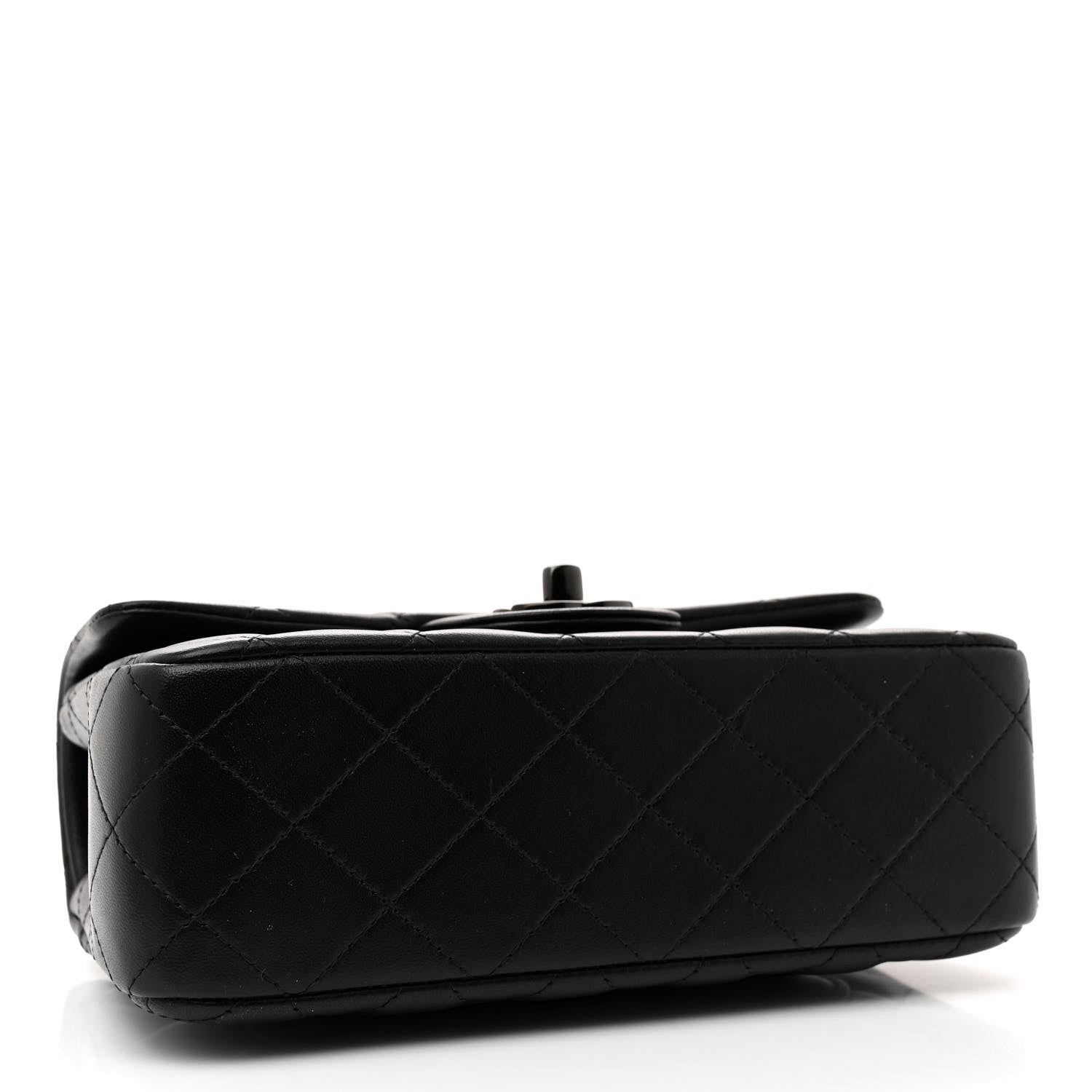 Chanel Lambskin Quilted Mini Top Handle Rectangular Flap So Black 4 of 11