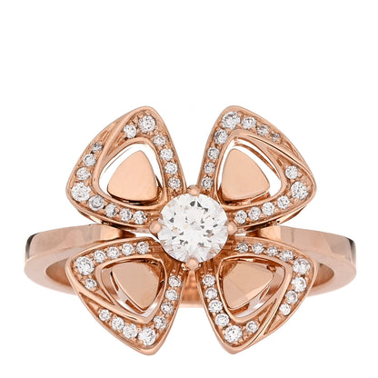 Bulgari 18K Rose Gold Diamond Fiorever Ring 50 5.25 1 of 4