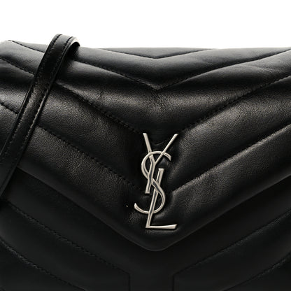Saint Laurent Calfskin Y Quilted Monogram Toy Loulou Crossbody Bag Black 9 of 11