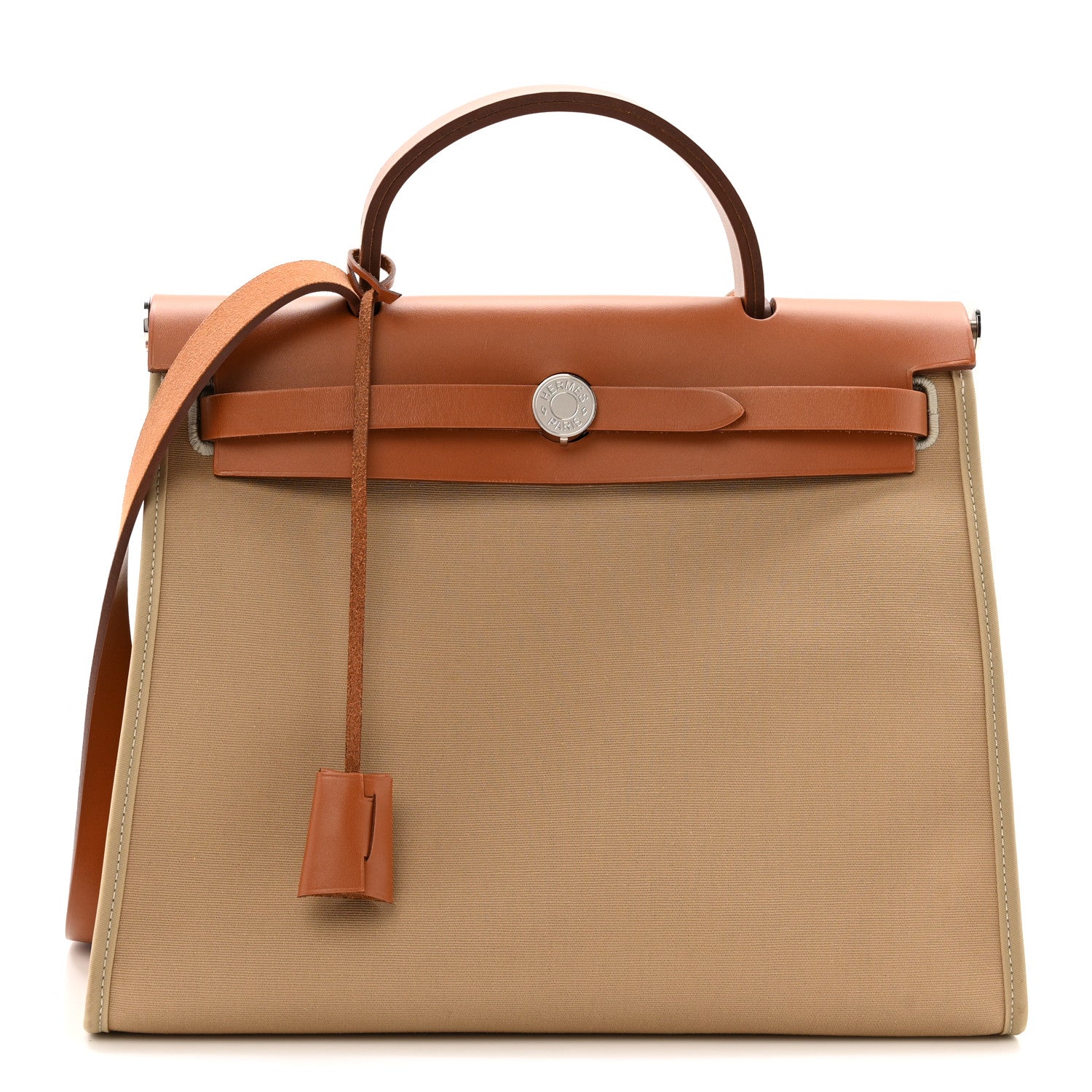 Hermes Vache Hunter Toile Officier Herbag Zip PM 31 Trench Fauve 1 of 15