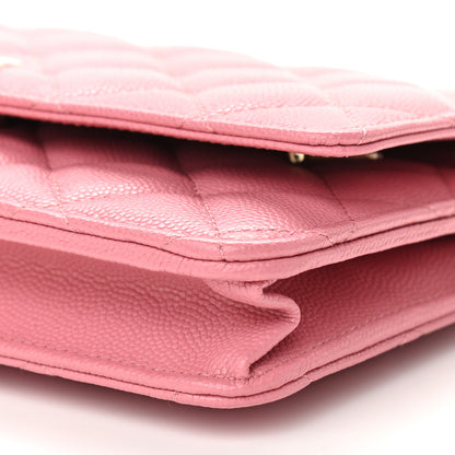 Chanel Caviar Quilted Wallet On Chain WOC Dark Pink 11 of 12