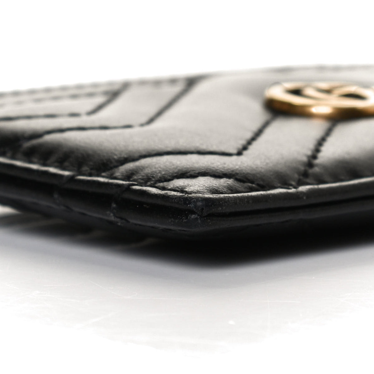 Calfskin Matelasse GG Marmont Card Holder Black