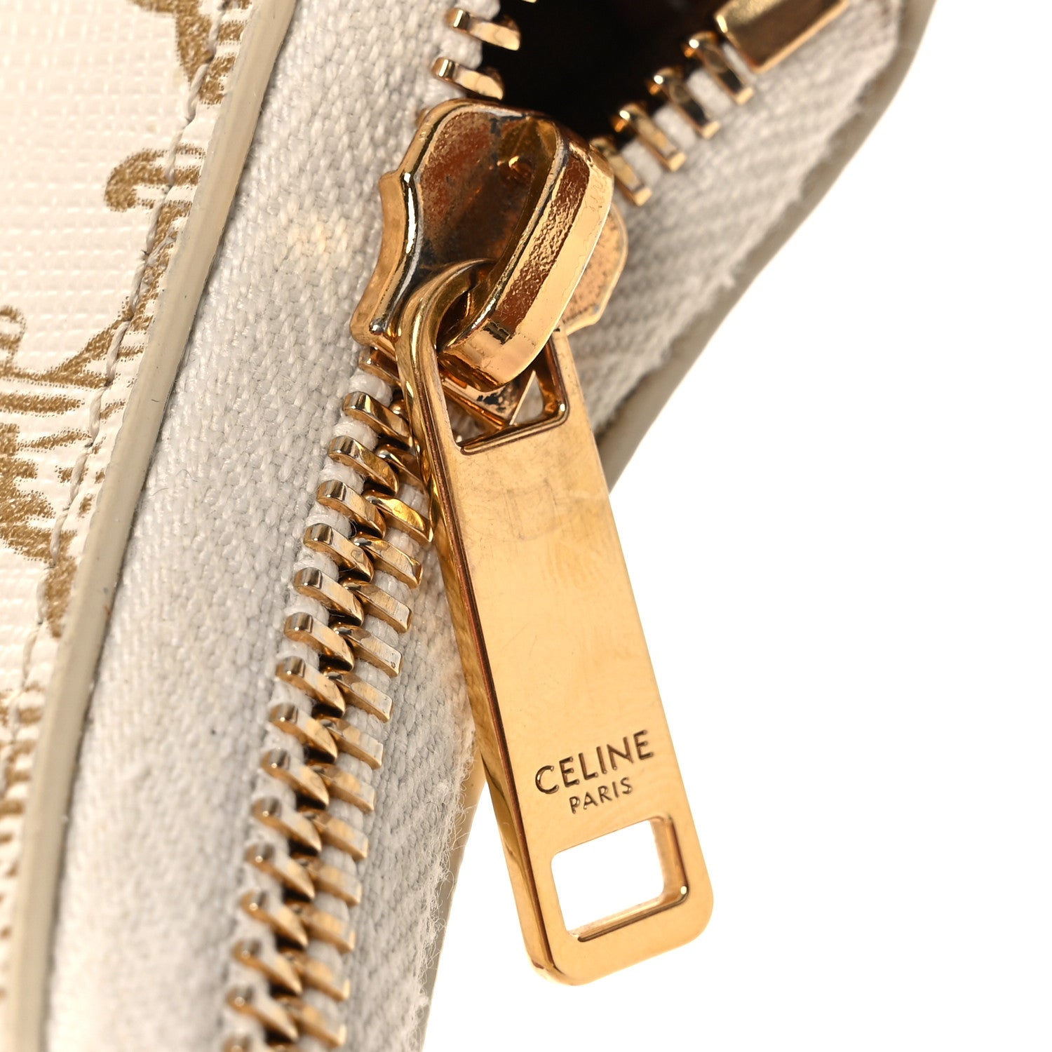 Celine Canvas Calfskin Ava Triomphe Shoulder Bag White 12 of 13