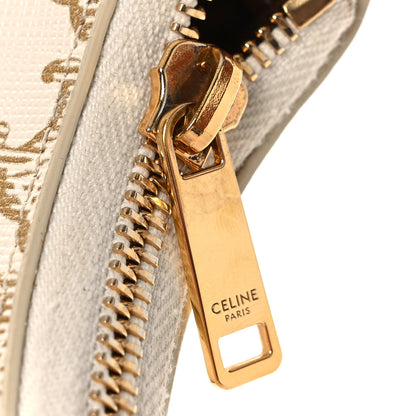 Celine Canvas Calfskin Ava Triomphe Shoulder Bag White 12 of 13