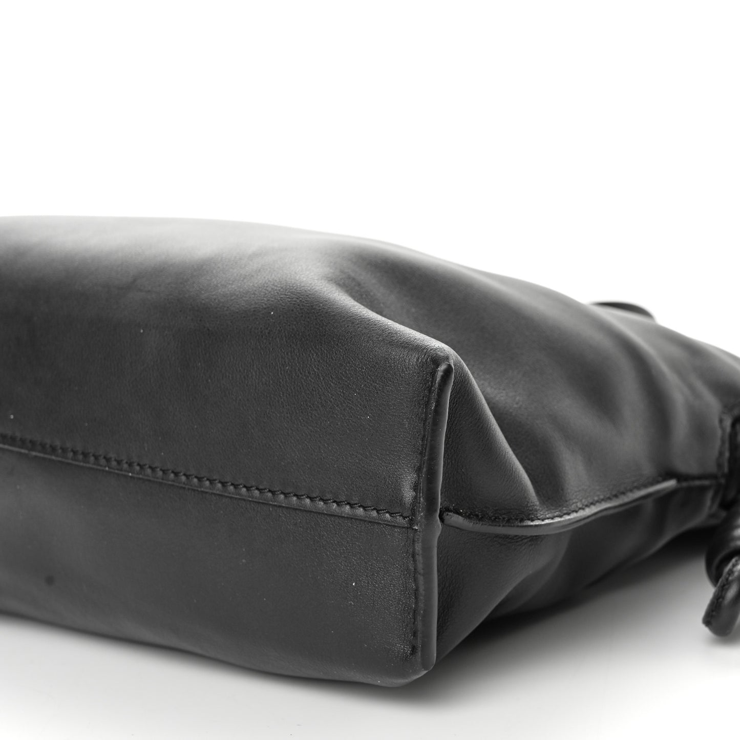 Nappa Calfskin Mini Flamenco Knot Clutch With Chain Black